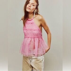 NWOT FREE PEOPLE CUPCAKE HALTER TOP